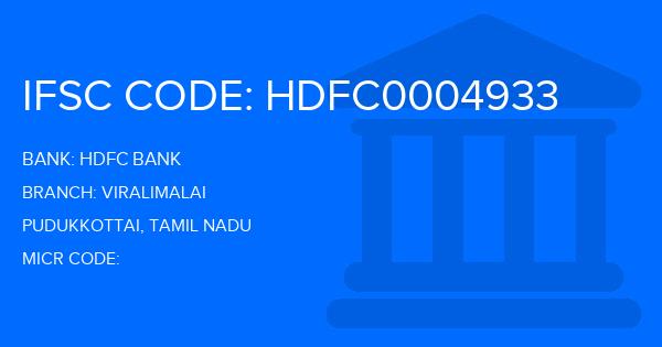 Hdfc Bank Viralimalai Branch IFSC Code