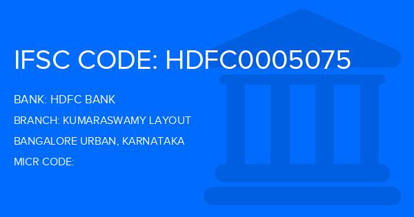 Hdfc Bank Kumaraswamy Layout Branch IFSC Code