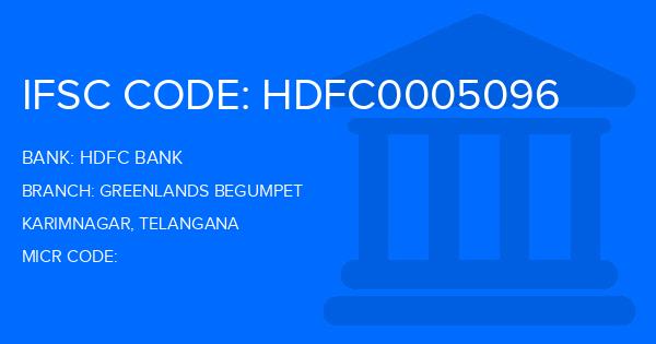 Hdfc Bank Greenlands Begumpet Branch IFSC Code