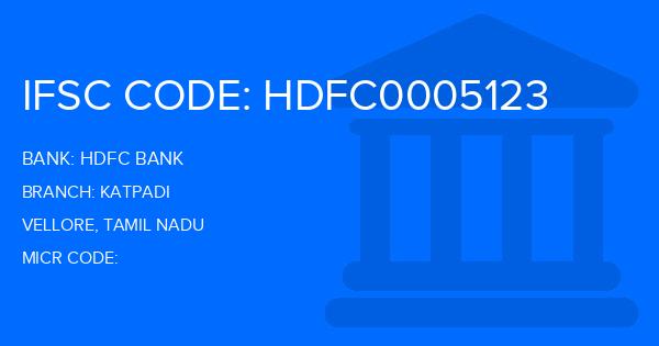 Hdfc Bank Katpadi Branch IFSC Code