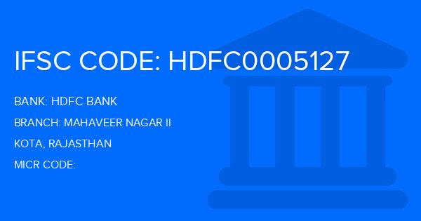 Hdfc Bank Mahaveer Nagar Ii Branch IFSC Code