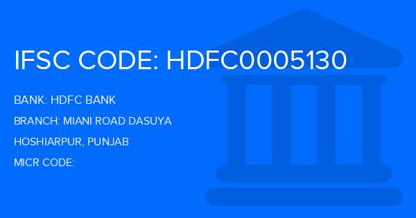 Hdfc Bank Miani Road Dasuya Branch IFSC Code