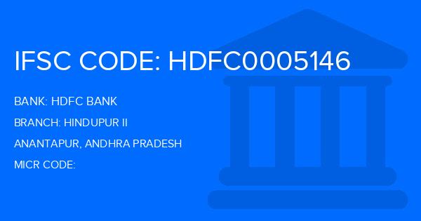 Hdfc Bank Hindupur Ii Branch IFSC Code