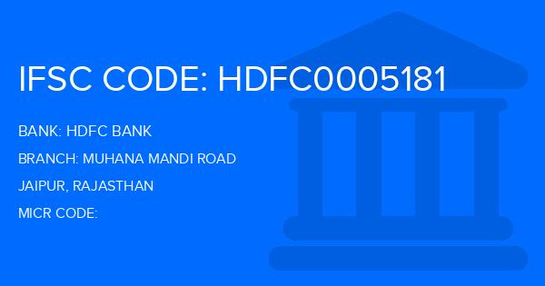 Hdfc Bank Muhana Mandi Road Branch IFSC Code