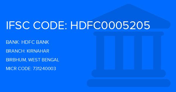 Hdfc Bank Kirnahar Branch IFSC Code