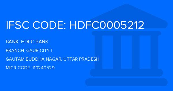 Hdfc Bank Gaur City I Branch IFSC Code