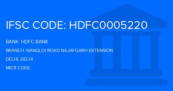 Hdfc Bank Nangloi Road Najafgarh Extension Branch IFSC Code