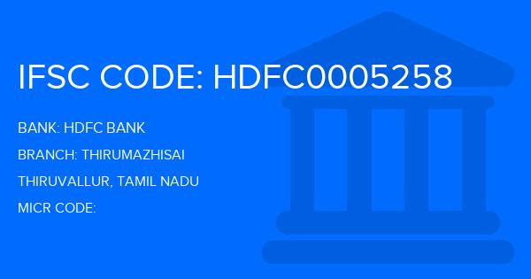 Hdfc Bank Thirumazhisai Branch IFSC Code