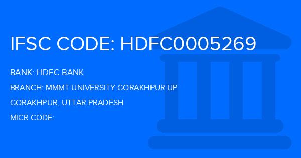 Hdfc Bank Mmmt University Gorakhpur Up Branch IFSC Code