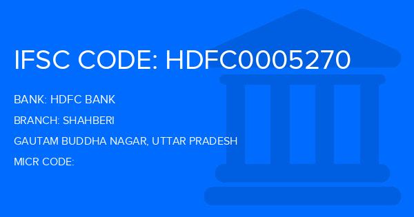 Hdfc Bank Shahberi Branch IFSC Code