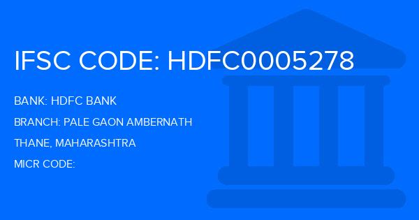 Hdfc Bank Pale Gaon Ambernath Branch IFSC Code