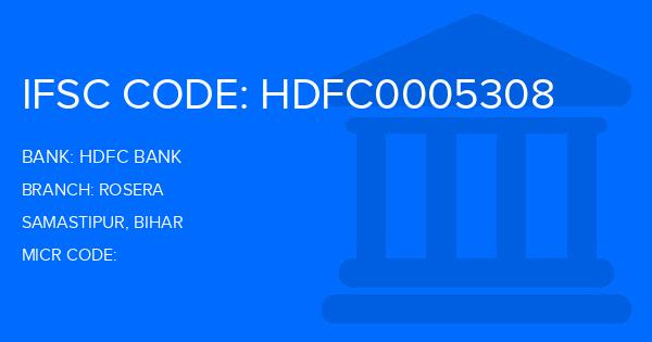Hdfc Bank Rosera Branch IFSC Code