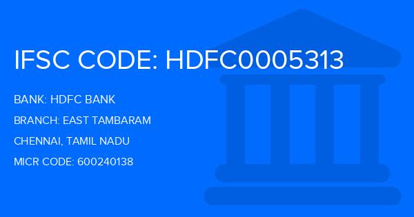 Hdfc Bank East Tambaram Branch IFSC Code