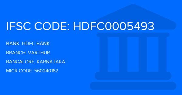 Hdfc Bank Varthur Branch IFSC Code