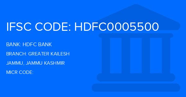 Hdfc Bank Greater Kailesh Branch IFSC Code