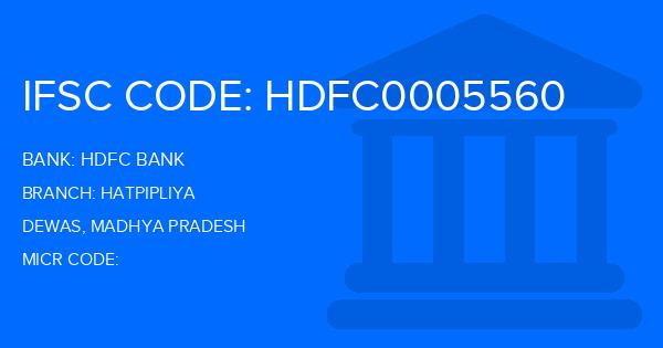 Hdfc Bank Hatpipliya Branch IFSC Code