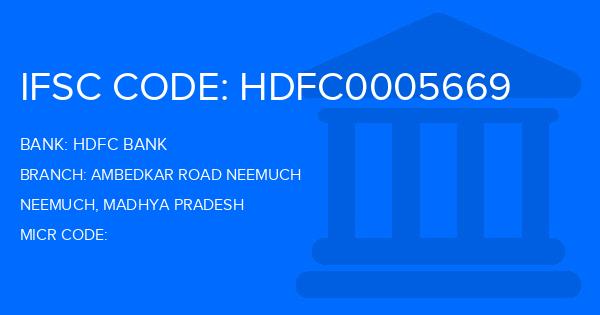 Hdfc Bank Ambedkar Road Neemuch Branch IFSC Code