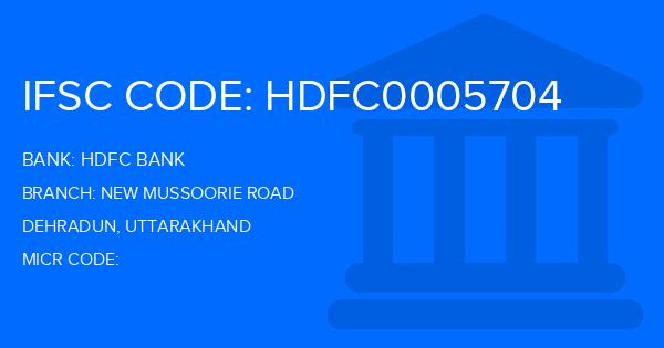 Hdfc Bank New Mussoorie Road Branch IFSC Code