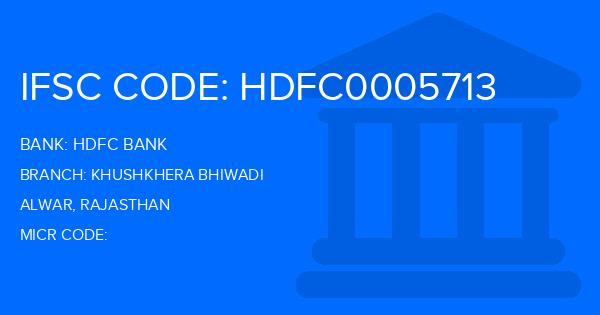 Hdfc Bank Khushkhera Bhiwadi Branch IFSC Code