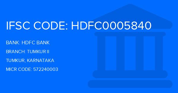 Hdfc Bank Tumkur Ii Branch IFSC Code