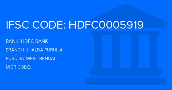Hdfc Bank Jhalda Purulia Branch IFSC Code