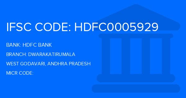Hdfc Bank Dwarakatirumala Branch IFSC Code