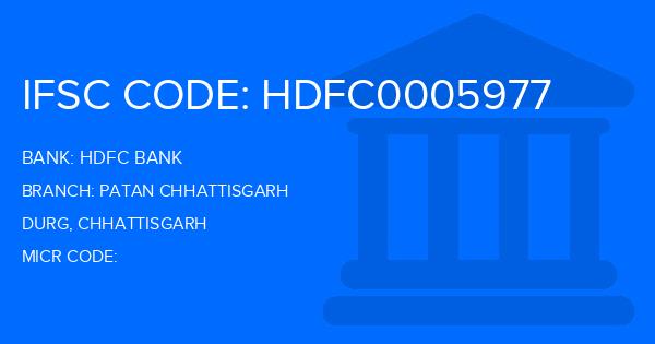 Hdfc Bank Patan Chhattisgarh Branch IFSC Code