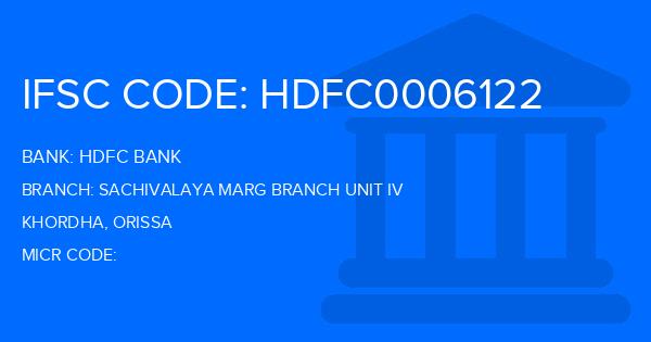 Hdfc Bank Sachivalaya Marg Branch Unit Iv Branch IFSC Code