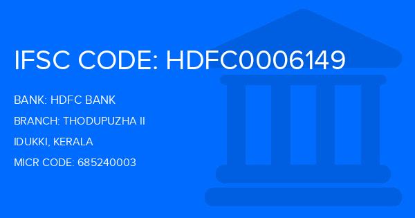 Hdfc Bank Thodupuzha Ii Branch IFSC Code