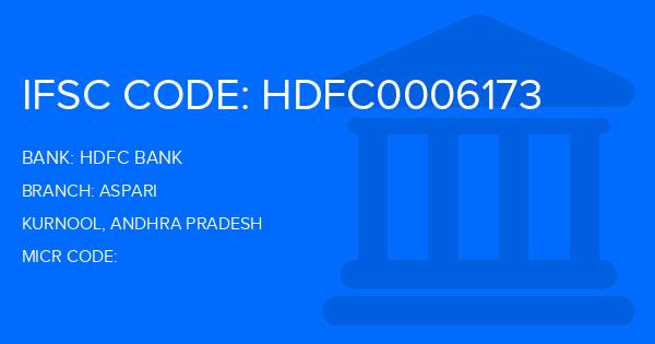 Hdfc Bank Aspari Branch IFSC Code
