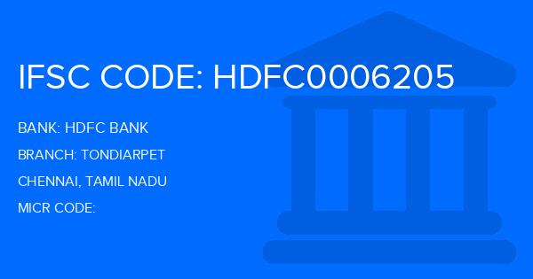 Hdfc Bank Tondiarpet Branch IFSC Code