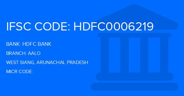 Hdfc Bank Aalo Branch IFSC Code