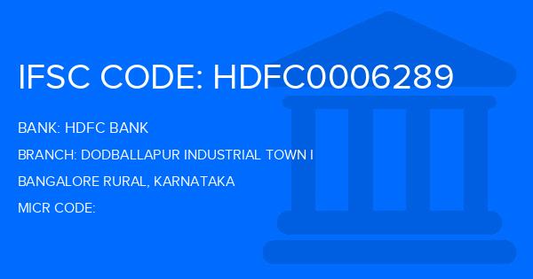 Hdfc Bank Dodballapur Industrial Town I Branch IFSC Code