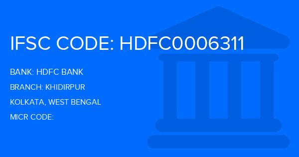 Hdfc Bank Khidirpur Branch IFSC Code