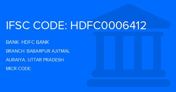 Hdfc Bank Babarpur Ajitmal Branch IFSC Code
