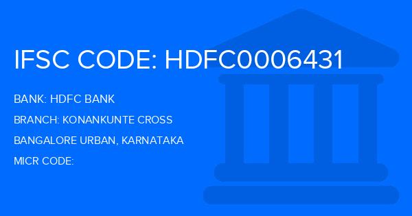 Hdfc Bank Konankunte Cross Branch IFSC Code
