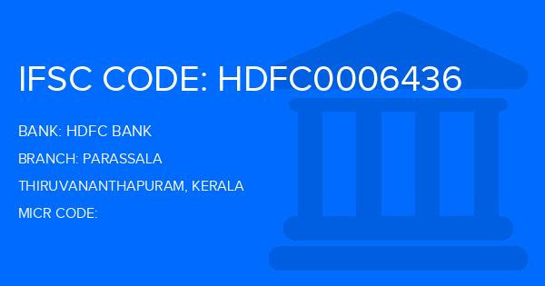 Hdfc Bank Parassala Branch IFSC Code