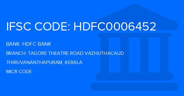 Hdfc Bank Tagore Theatre Road Vazhuthacaud Branch IFSC Code