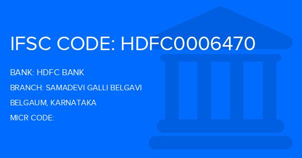 Hdfc Bank Samadevi Galli Belgavi Branch IFSC Code