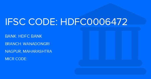 Hdfc Bank Wanadongri Branch IFSC Code