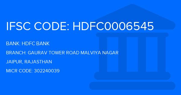 Hdfc Bank Gaurav Tower Road Malviya Nagar Branch IFSC Code