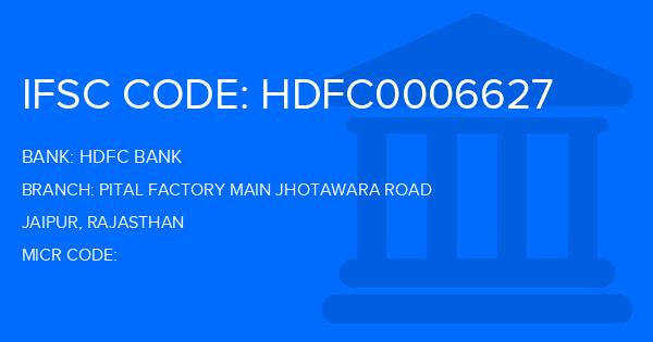 Hdfc Bank Pital Factory Main Jhotawara Road Branch IFSC Code