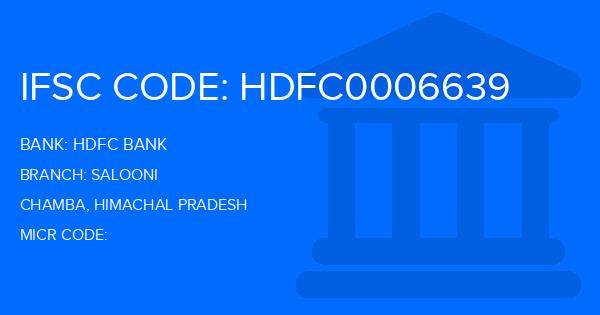 Hdfc Bank Salooni Branch IFSC Code