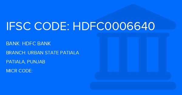 Hdfc Bank Urban State Patiala Branch IFSC Code