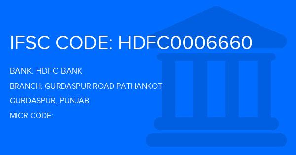 Hdfc Bank Gurdaspur Road Pathankot Branch IFSC Code
