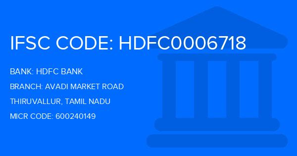 Hdfc Bank Avadi Market Road Branch IFSC Code