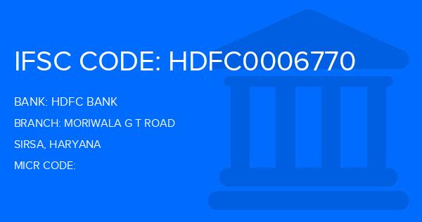 Hdfc Bank Moriwala G T Road Branch IFSC Code