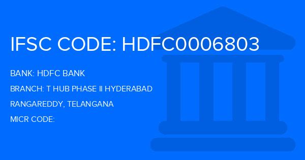 Hdfc Bank T Hub Phase Ii Hyderabad Branch IFSC Code