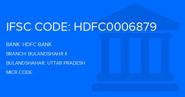 Hdfc Bank Bulandshahr Ii Branch IFSC Code