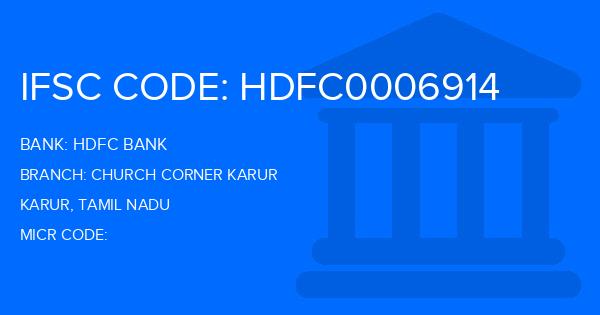 Hdfc Bank Church Corner Karur Branch IFSC Code
